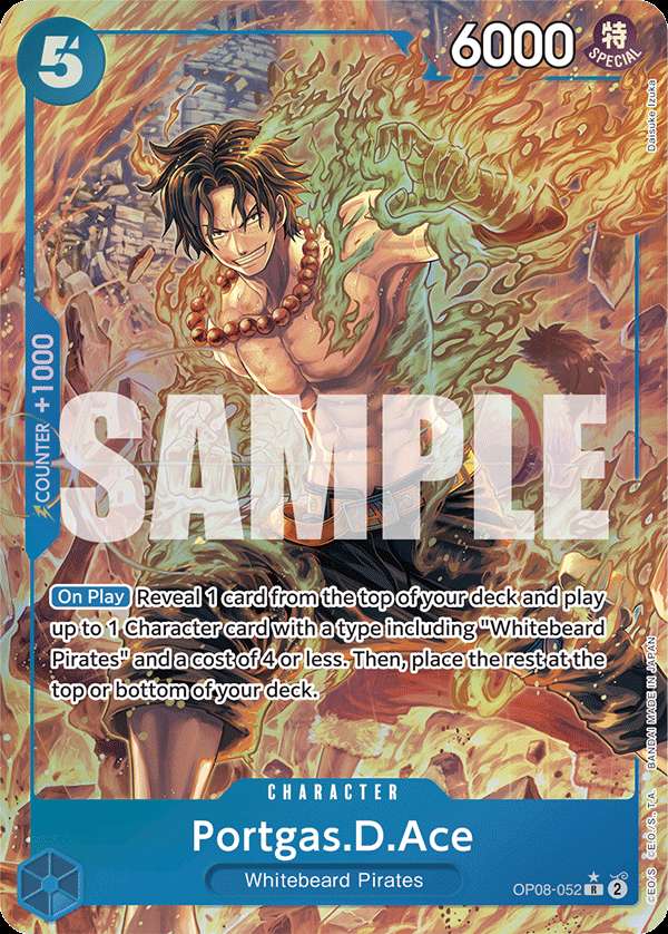Carte One Piece Portgas.D.Ace V2 OP08-052 R Two Legends Neuf EN LorenZone