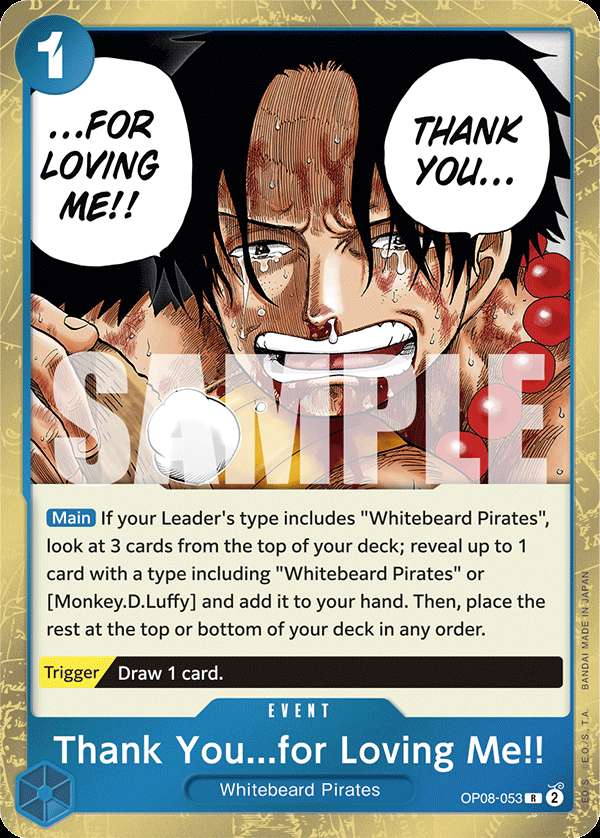 Carte One Piece Thank You...for Loving Me!! OP08-053 R Two Legends Neuf EN LorenZone