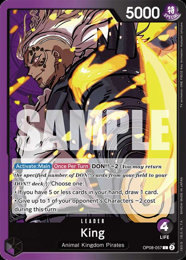 Carte One Piece King V1 OP08-057 L Two Legends Neuf EN LorenZone