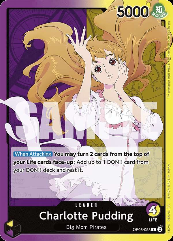Carte One Piece Charlotte Pudding V1 OP08-058 L Two Legends Neuf EN LorenZone