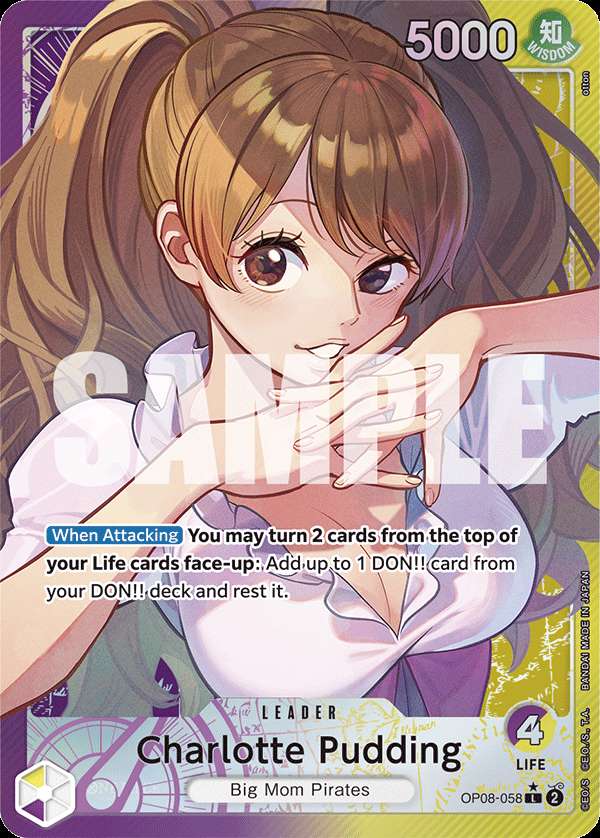 Carte One Piece Charlotte Pudding V2 OP08-058 L Two Legends Neuf EN LorenZone