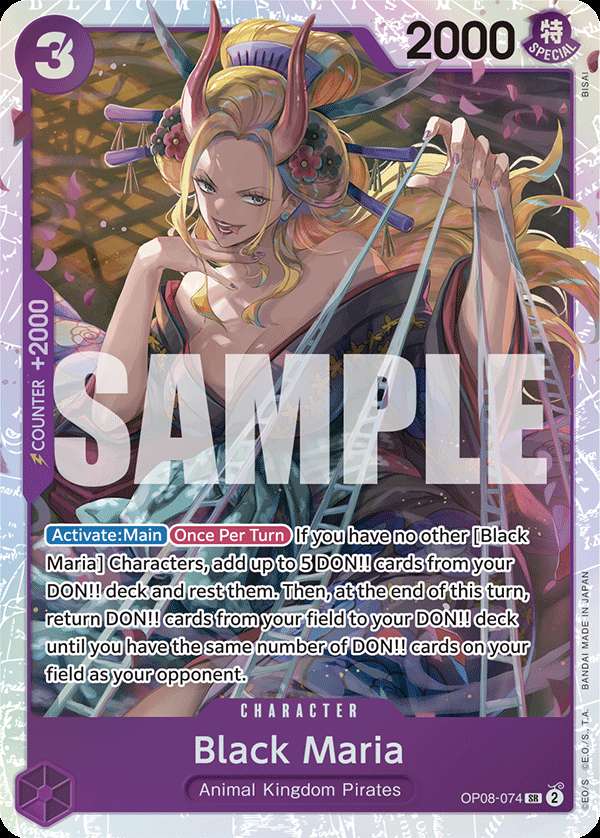 Carte One Piece Black Maria V1 OP08-074 SR Two Legends Neuf EN LorenZone