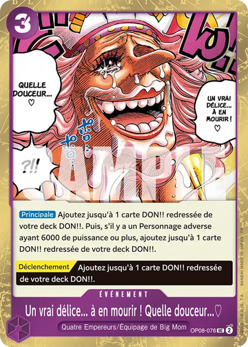Carte One Piece Un vrai délice... à en mourir ! Quelle douceur...♡ OP08-076 V2 - The Best Vol.2