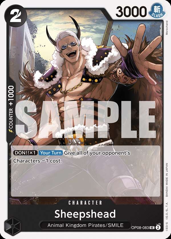 Carte One Piece Sheepshead OP08-083 UC Two Legends Neuf EN LorenZone