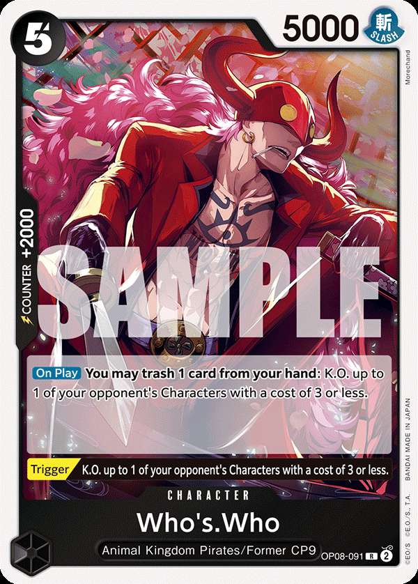 Carte One Piece Who's.Who OP08-091 R Two Legends Neuf EN LorenZone