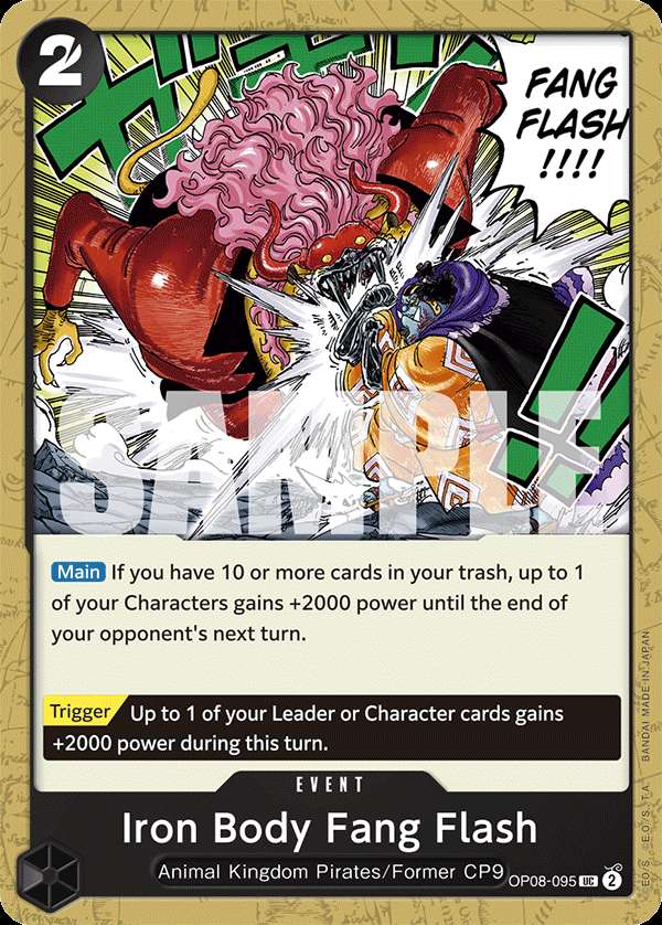Carte One Piece Iron Body Fang Flash OP08-095 UC Two Legends Neuf EN LorenZone