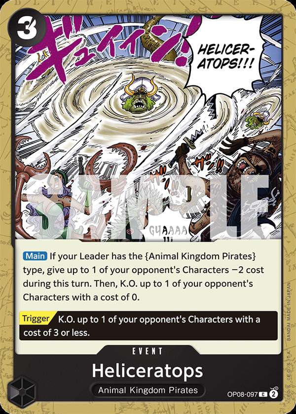 Carte One Piece Heliceratops OP08-097 C Two Legends Neuf EN LorenZone