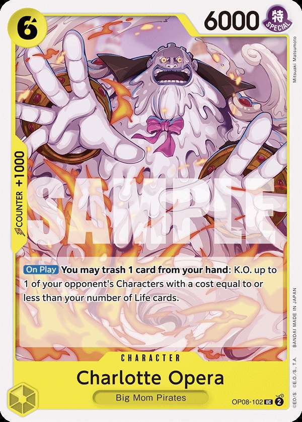Carte One Piece Charlotte Opera OP08-102 UC Two Legends Neuf EN LorenZone