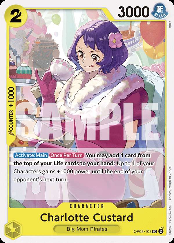 Carte One Piece Charlotte Custard OP08-103 UC Two Legends Neuf EN LorenZone