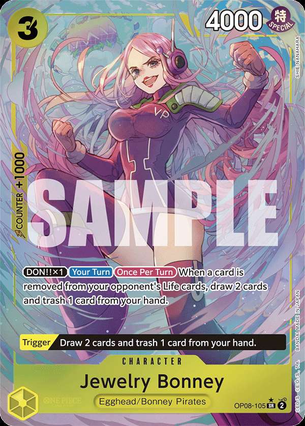 Carte One Piece Jewelry Bonney V2 OP08-105 SR Two Legends Neuf EN LorenZone