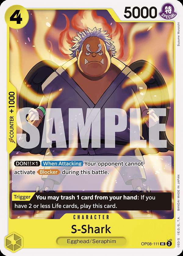 Carte One Piece S-Shark OP08-111 UC Two Legends Neuf EN LorenZone
