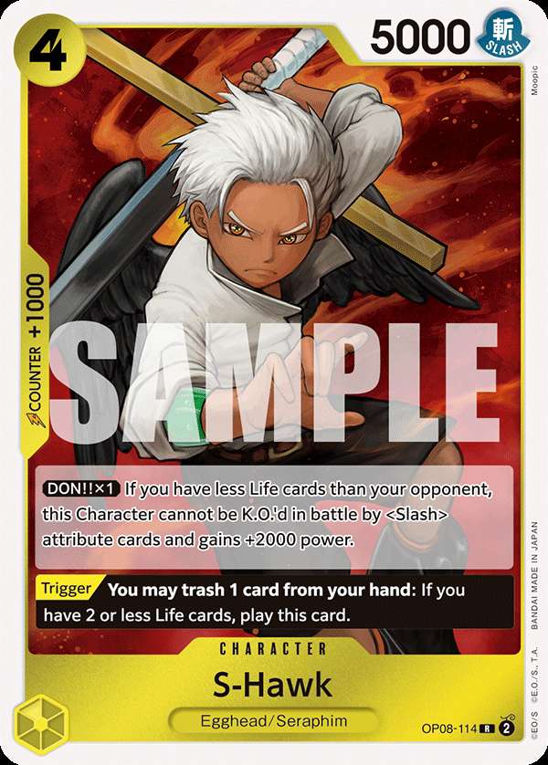 Carte One Piece S-Hawk OP08-114 R Two Legends Neuf EN LorenZone