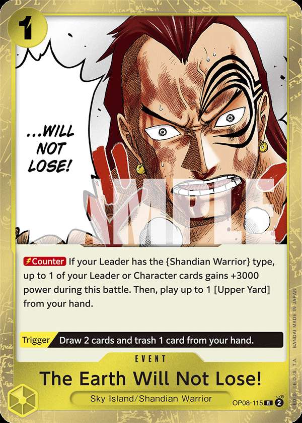 Carte One Piece The Earth Will Not Lose! OP08-115 R Two Legends Neuf EN LorenZone