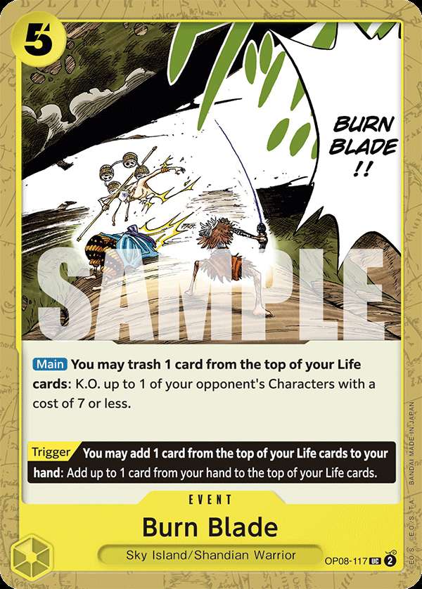 Carte One Piece Burn Blade OP08-117 UC Two Legends Neuf EN LorenZone