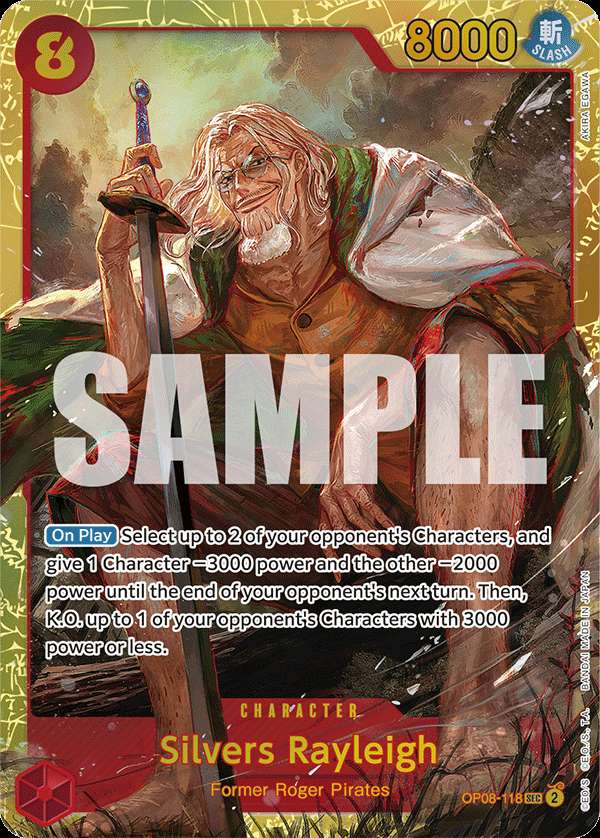 Carte One Piece Silvers Rayleigh V1 OP08-118 SEC Two Legends Neuf EN LorenZone