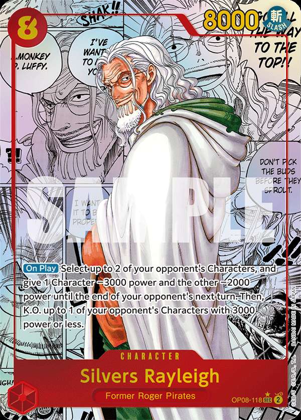 Carte One Piece Silvers Rayleigh V3 OP08-118 SEC Two Legends Neuf EN LorenZone