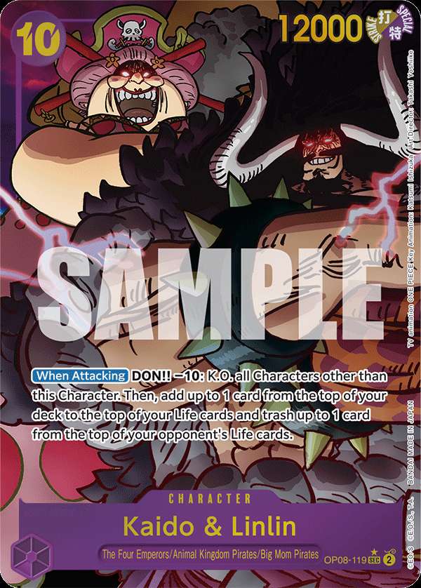 Carte One Piece Kaido & Linlin V2 OP08-119 SEC Two Legends Neuf EN LorenZone