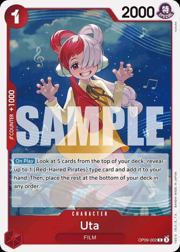 Carte One Piece Uta V1 OP09-002 R Emperors In The New World Neuf EN LorenZone