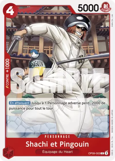 Carte One Piece Shachi et Penguin OP09-003 C Les Nouveaux Empereurs Neuf FR LorenZone