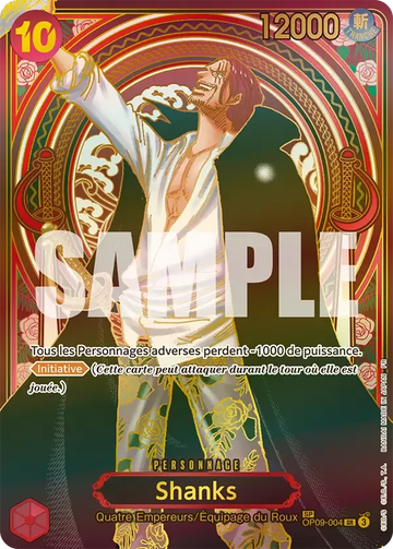 Carte One Piece Shanks OP09-004 V1 - Successeurs