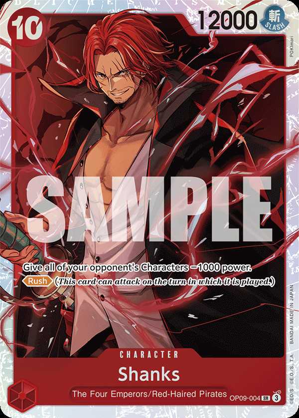 Carte One Piece Shanks V1 OP09-004 SR Emperors In The New World Neuf EN LorenZone