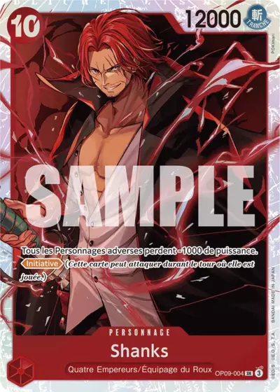 Carte One Piece Shanks V1 OP09-004 SR Les Nouveaux Empereurs Neuf FR LorenZone