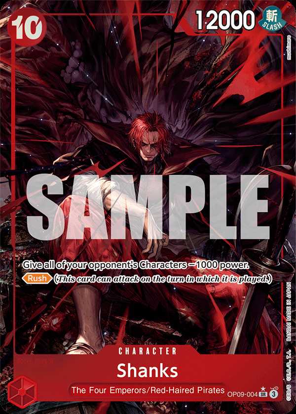 Carte One Piece Shanks V2 OP09-004 SR Emperors In The New World Neuf EN LorenZone
