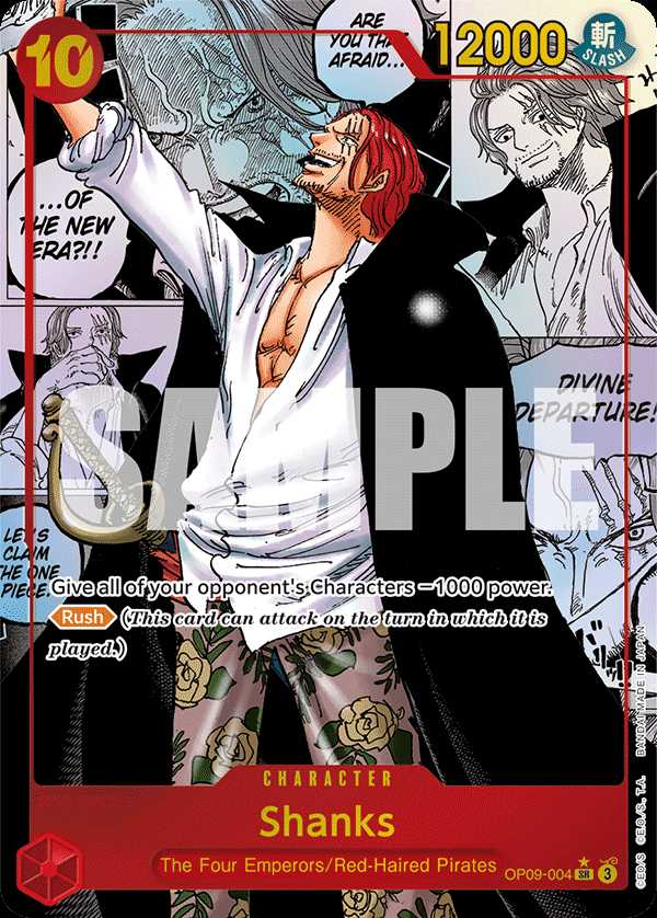 Carte One Piece Shanks V3 OP09-004 SR Emperors In The New World Neuf EN LorenZone