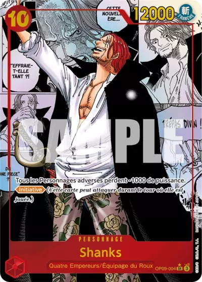 Carte One Piece Shanks V3 OP09-004 SR Les Nouveaux Empereurs Neuf FR LorenZone