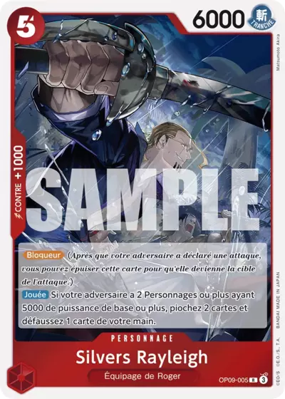 Carte One Piece Silvers Rayleigh OP09-005 R Les Nouveaux Empereurs Neuf FR LorenZone