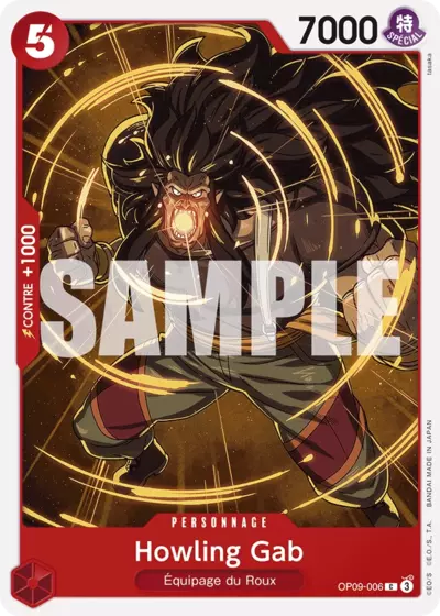 Carte One Piece Howling Gab OP09-006 C Les Nouveaux Empereurs Neuf FR LorenZone