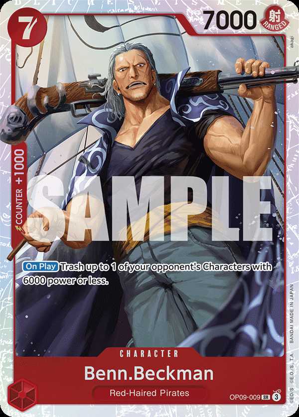 Carte One Piece Benn.Beckman V1 OP09-009 SR Emperors In The New World Neuf EN LorenZone