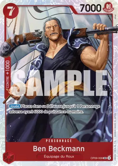 Carte One Piece Benn.Beckman V1 OP09-009 SR Les Nouveaux Empereurs Neuf FR LorenZone
