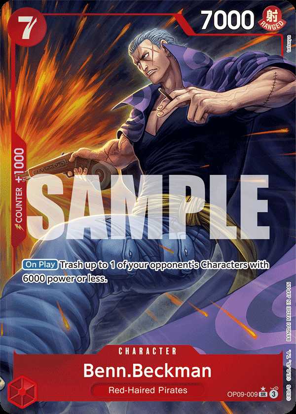 Carte One Piece Benn.Beckman V2 OP09-009 SR Emperors In The New World Neuf EN LorenZone