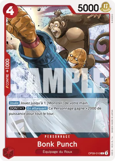 Carte One Piece Bonk Punch OP09-010 C Les Nouveaux Empereurs Neuf FR LorenZone