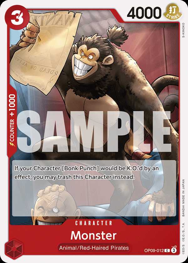 Carte One Piece Monster OP09-012 C Emperors In The New World Neuf EN LorenZone