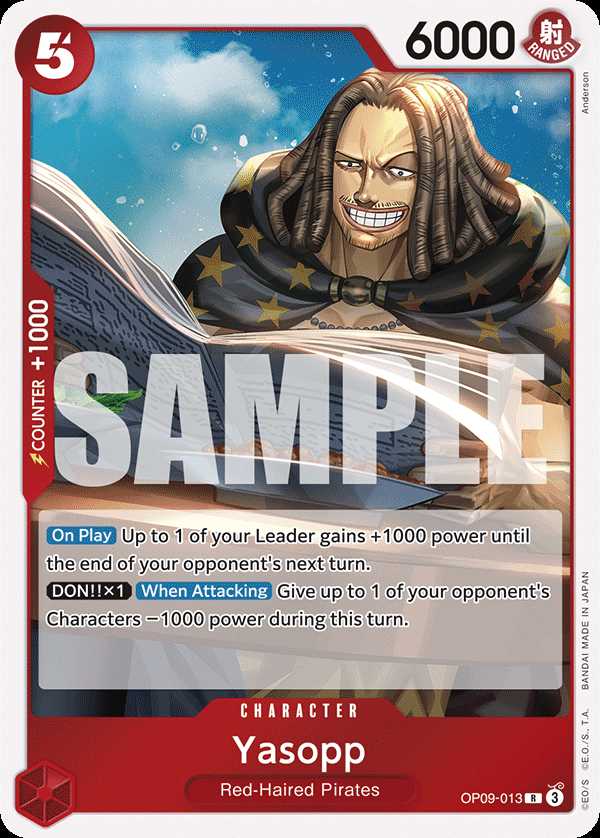 Carte One Piece Yasopp OP09-013 R Emperors In The New World Neuf EN LorenZone