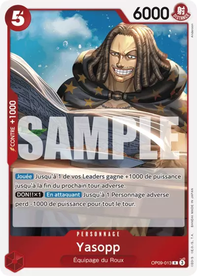 Carte One Piece Yasopp OP09-013 R Les Nouveaux Empereurs Neuf FR LorenZone