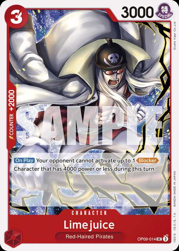 Carte One Piece Limejuice OP09-014 UC Emperors In The New World Neuf EN LorenZone