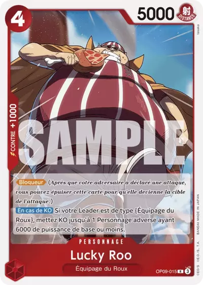 Carte One Piece Lucky.Roux OP09-015 R Les Nouveaux Empereurs Neuf FR LorenZone