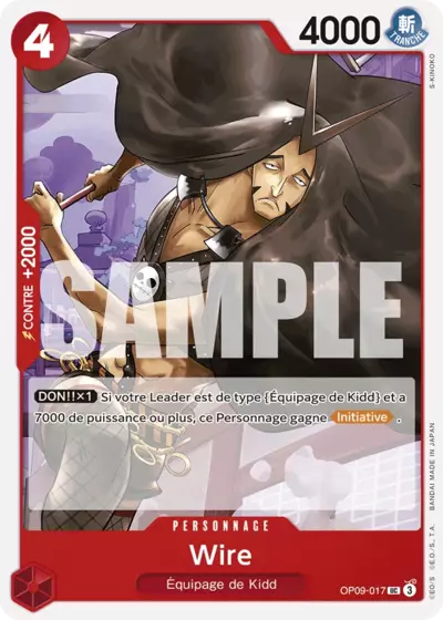 Carte One Piece Wire OP09-017 UC Les Nouveaux Empereurs Neuf FR LorenZone