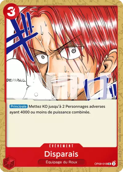 Carte One Piece Disparais OP09-018 UC Les Nouveaux Empereurs Neuf FR LorenZone