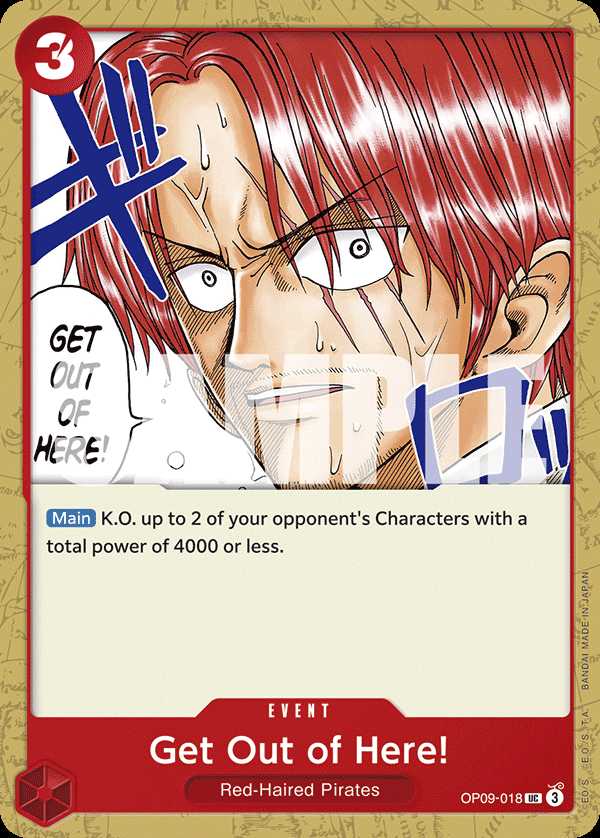 Carte One Piece Get Out of Here! OP09-018 UC Emperors In The New World Neuf EN LorenZone