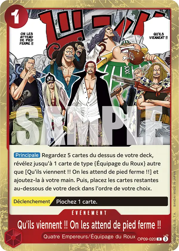 Carte One Piece OP09-020 Qu'ils viennent !! On les attend de pied ferme !! V1 | LorenZone