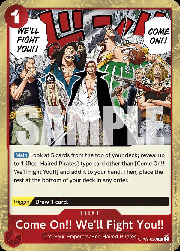 Carte One Piece Come On!! We'll Fight You!! OP09-020 R Emperors In The New World Neuf EN LorenZone