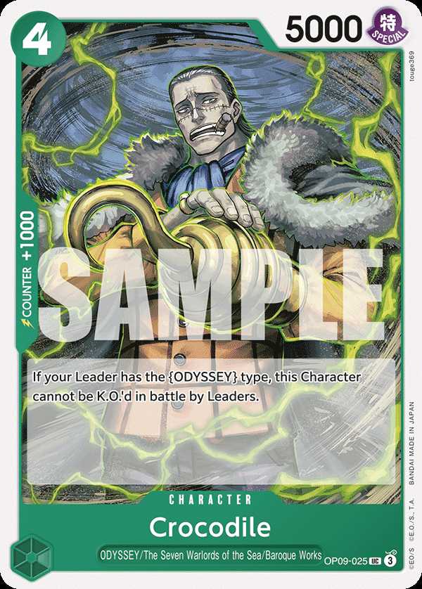 Carte One Piece Crocodile OP09-025 UC Emperors In The New World Neuf EN LorenZone