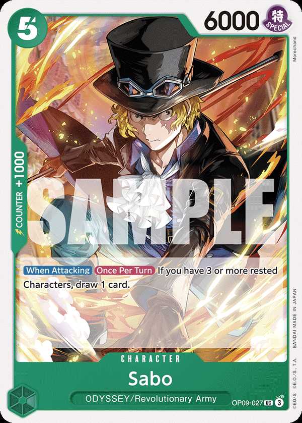 Carte One Piece Sabo OP09-027 UC Emperors In The New World Neuf EN LorenZone