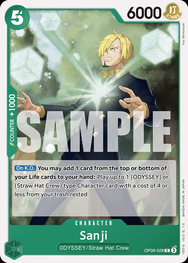 Carte One Piece Sanji OP09-028 C Emperors In The New World Neuf EN LorenZone