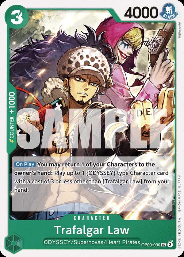 Carte One Piece Trafalgar Law OP09-030 UC Emperors In The New World Neuf EN LorenZone