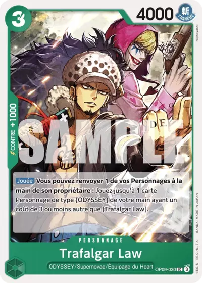 Carte One Piece Trafalgar Law OP09-030 UC Les Nouveaux Empereurs Neuf FR LorenZone
